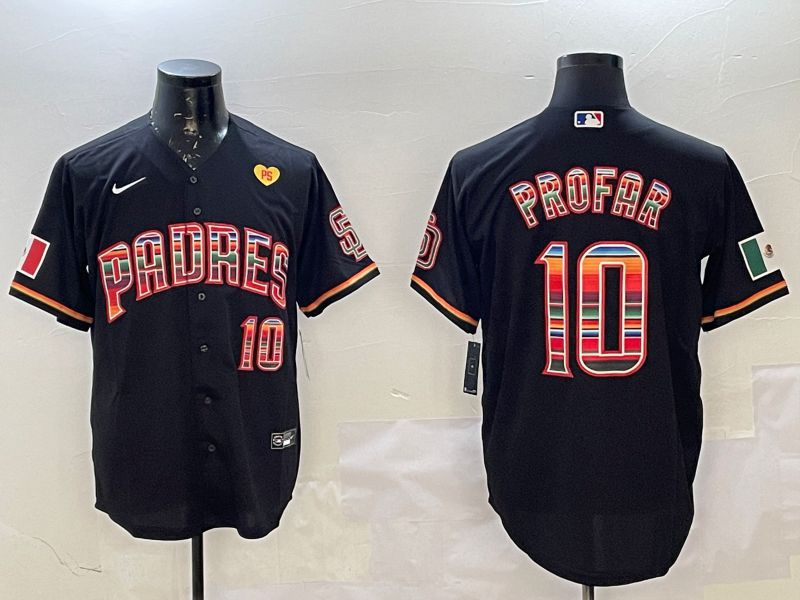 Men San Diego Padres 10 Profar Black Fashion Game 2025 Nike MLB Jersey style 2